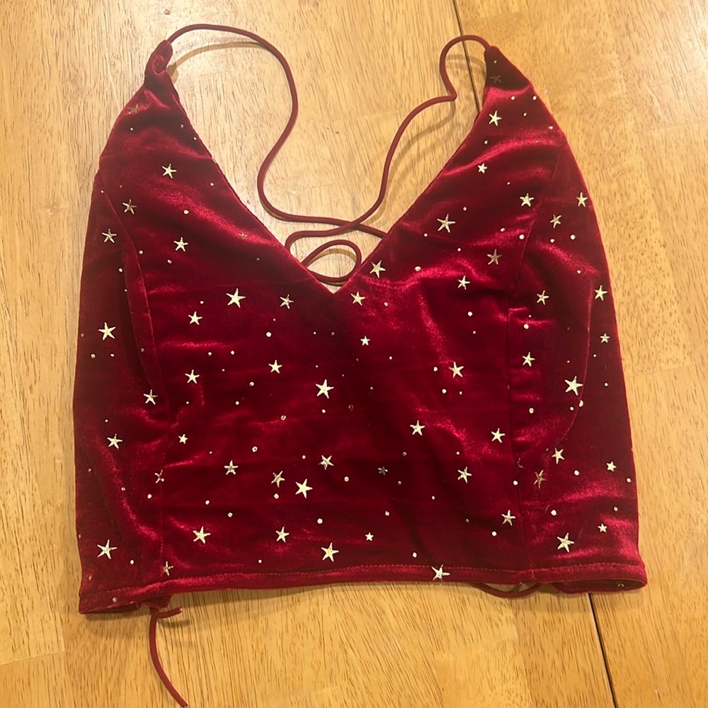 Lace up crop top
